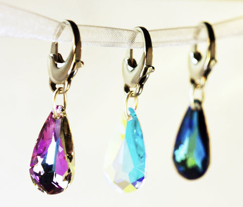 Swarovski crystal raindrop charm for bridle, collar, or purse
