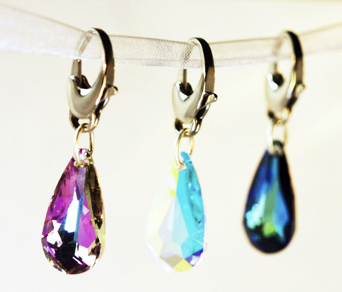Swarovski crystal raindrop charm for bridle, collar, or purse