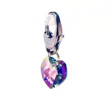 Swarovski crystal heart charm for bridle, collar, or purse 
