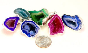 Topline Leather Geode gemstone charm for bridle, collar, or purse